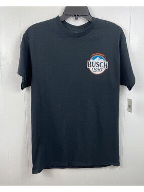 Busch Light Beer Black Short Sleeve T-shirt Mens Size Medium Deer Hunting